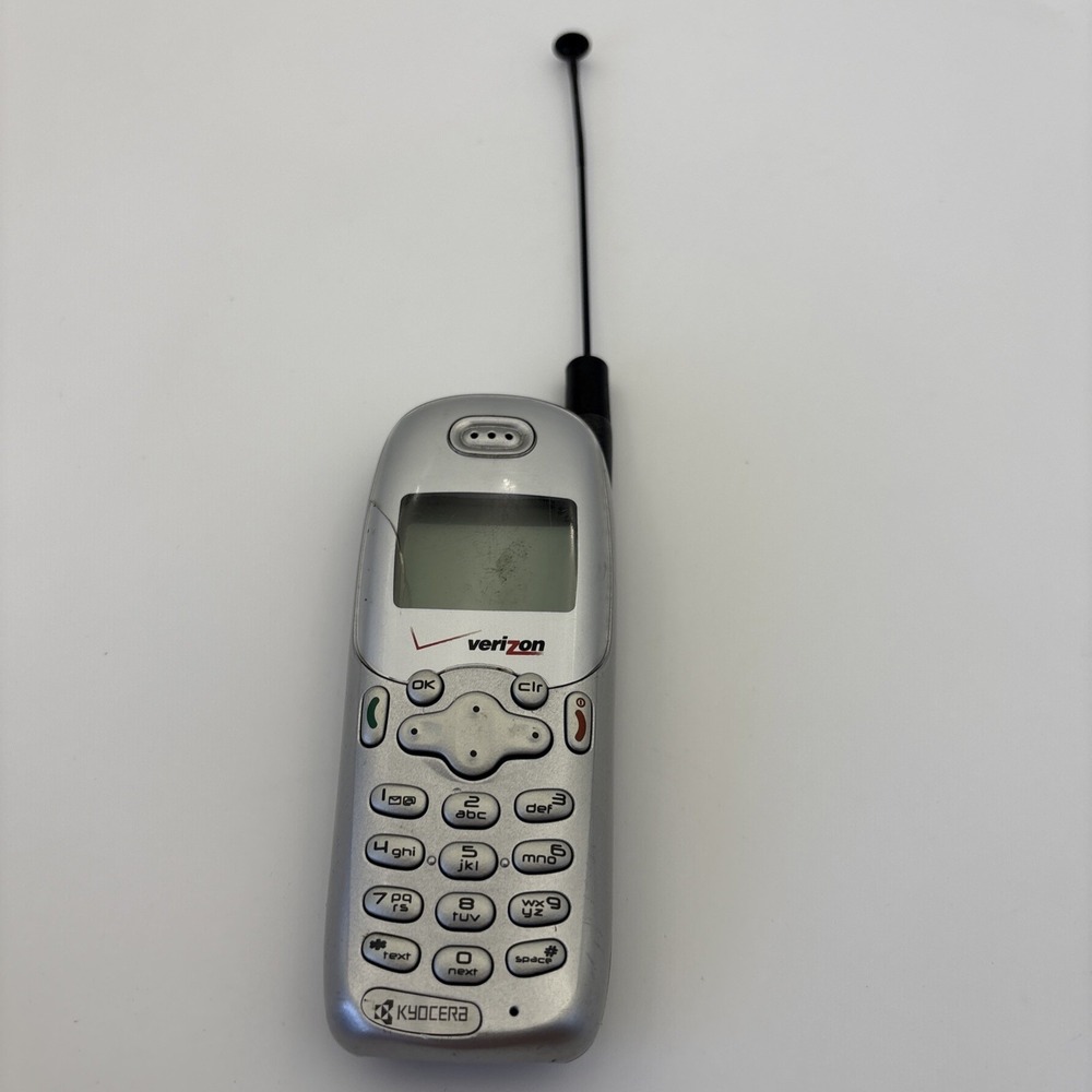 Kyocera 2325  - Verizon Cell Phone Silver Vintage Collector Phone - Not Battery